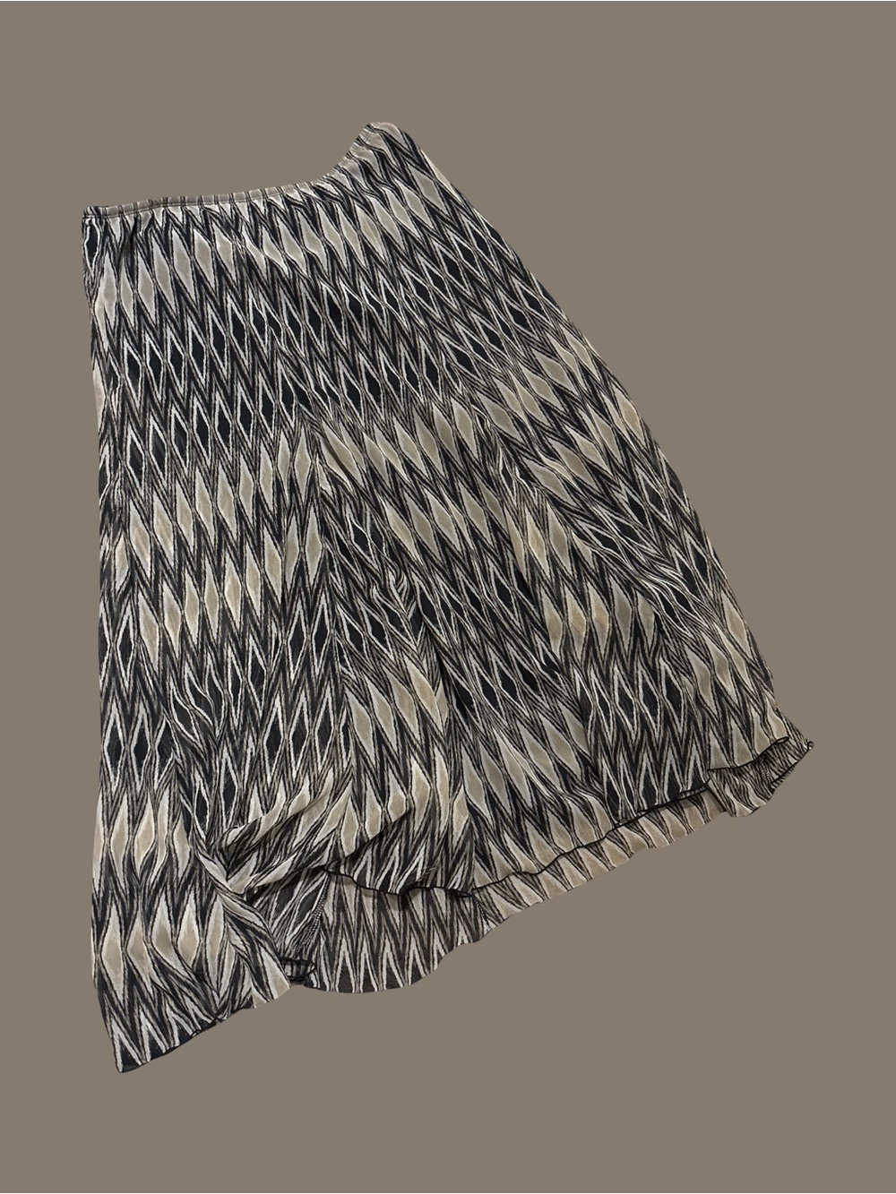 Ruby Rd. Black & Cream Geometric Midi Skirt